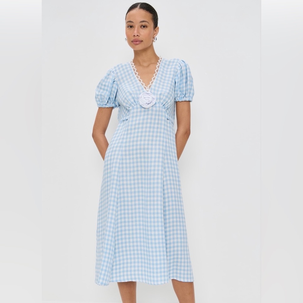 SLEEPER The Genus Rosa Dress in Blue Vichy | S
